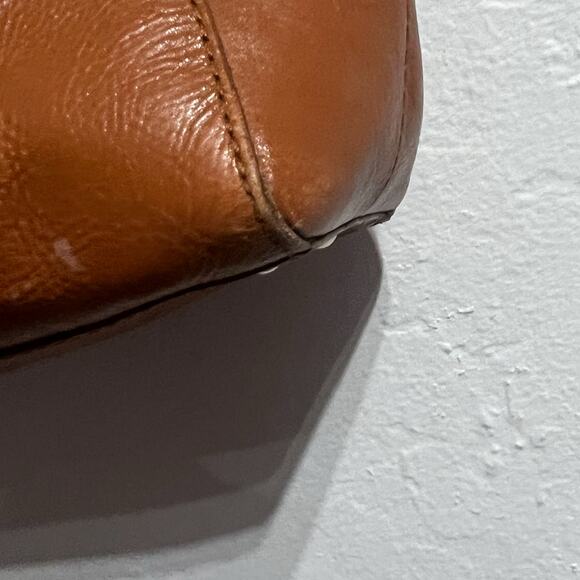 Hobo The Original Tote Bag Shoulder Purse Tan Camel Leather Pockets Double - Picture 5 of 16